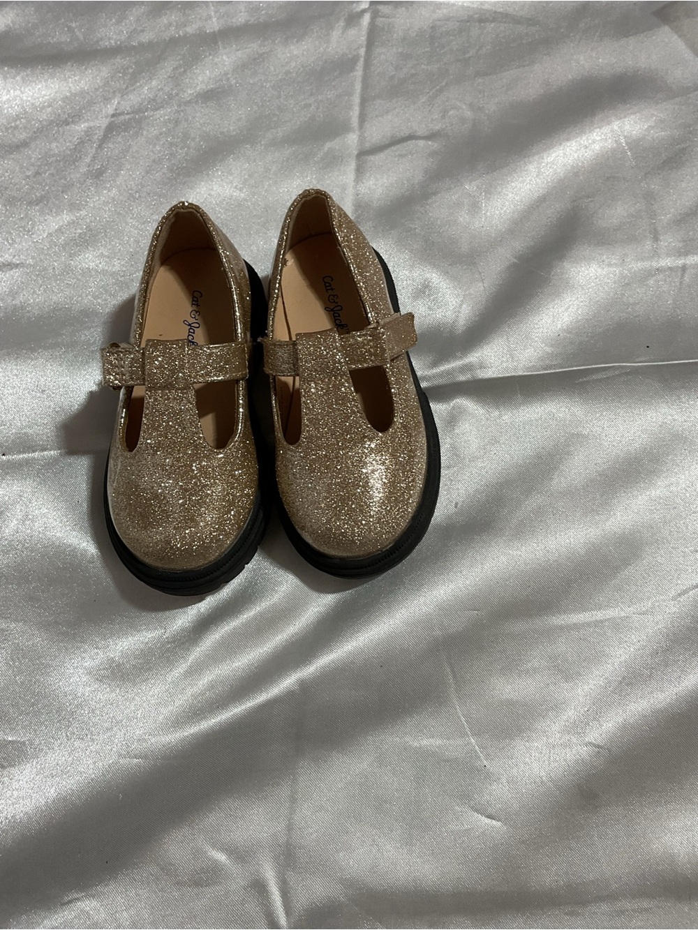 Girls' Glitter Mary Jane Shoes in Gold